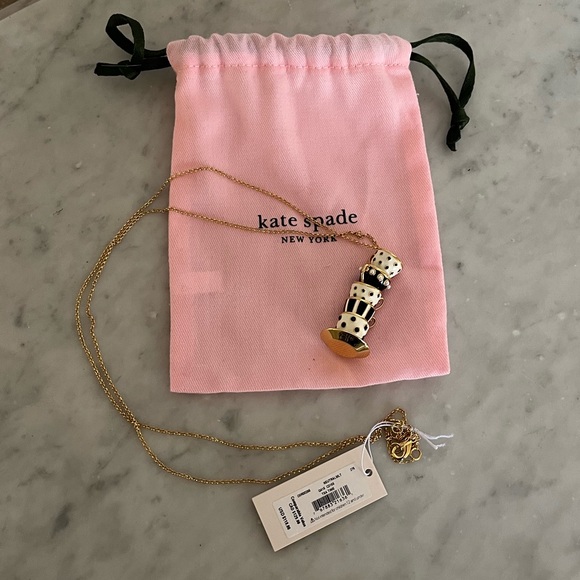 NWT KATE SPADE Alice in Wonderland Stacked Teacup Pendant Necklace Tea Time - Picture 4 of 9